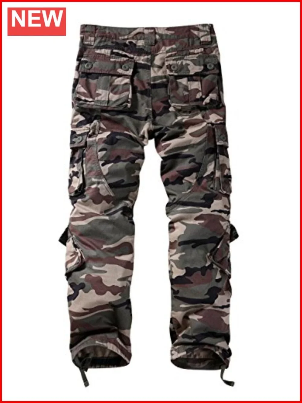 Men's Cargo Pants Straight Leg Relaxed Fit 8 Pockets Cotton Twill